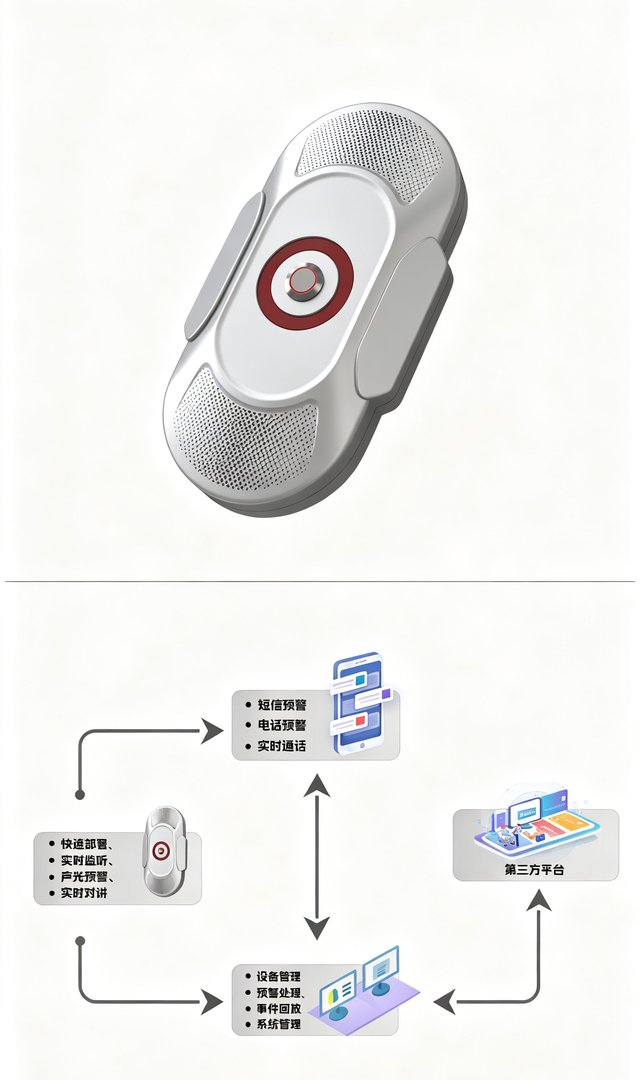 音智哨卫 - AI音频感知报警终端 + 系统应用流程